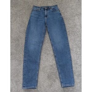 American‎ Eagle Womens Skinny Leg Jeans Blue Stretch Mid Rise Size 0 Vtg 90s